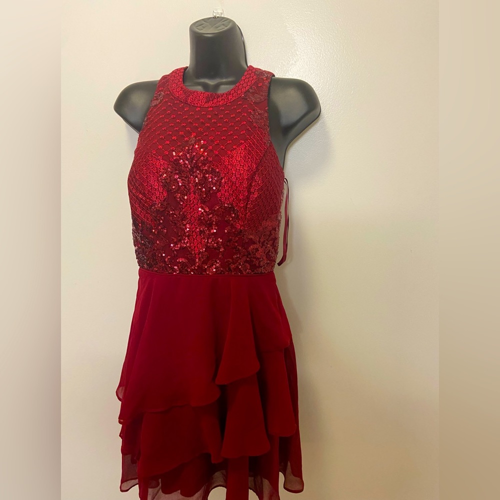 Red Sequin City Studio Dress. SIZE 3